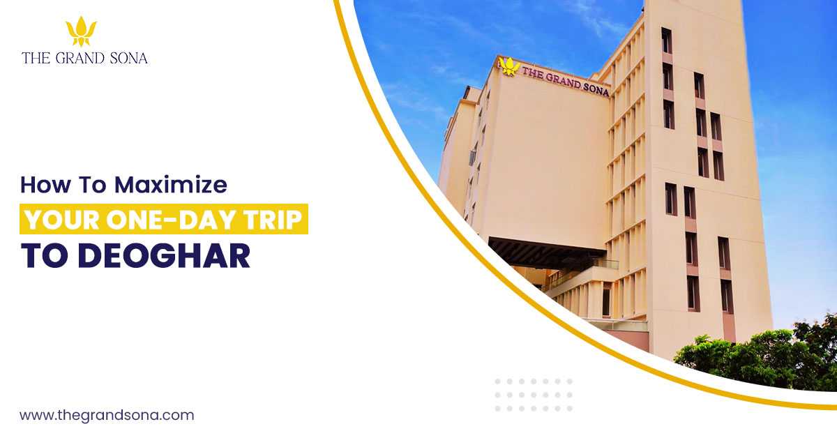 Traveler exploring Deoghar's key attractions during a one-day trip, with tips from The Grand Sona.